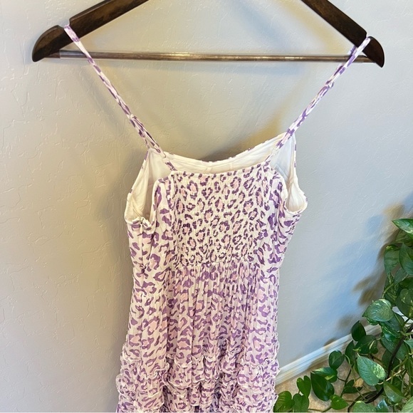 Rococo Sand Avana Midi ruffled corset dress, high low hem, leopard print, sz M - Picture 9 of 17